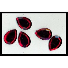 Large Red Teardrop Flatback 